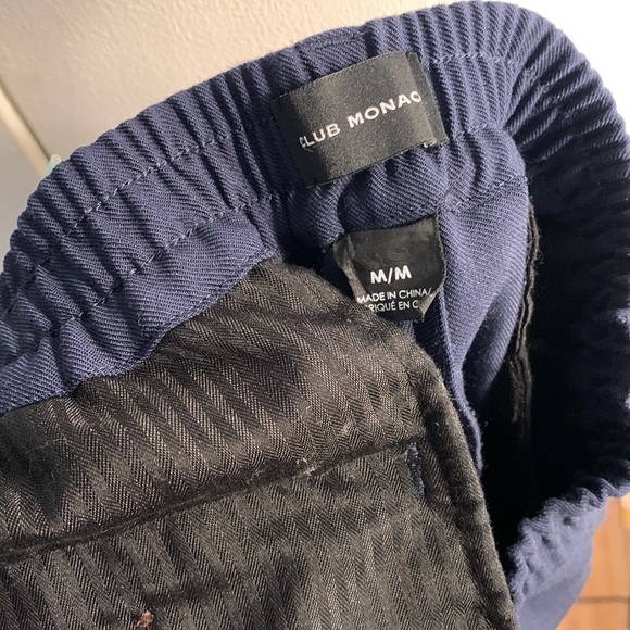 Club Monaco Medium Elastic Stretch Waist Casual Navy Blue Cropped Pants - Picture 7 of 7